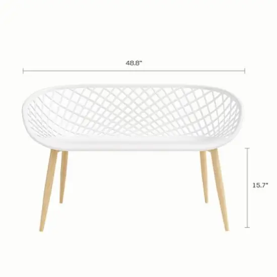 Kurv Bench White/Natural - Jamesdar image {5}