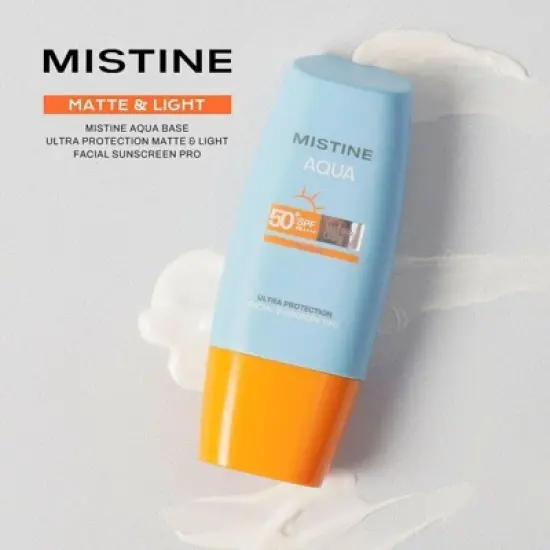 MISTINE&nbsp;Aqua Base Ultra Protection Matte & Light Facial Sunscreen Pro SPF50 PA ++++ [60ml] Sensitive Skin Sun Protection image {5}