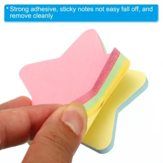 Unique Bargains Star Shape Bright Colorful Sticky Notes 100 Sheets/Pad image {3}