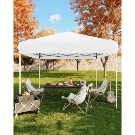 10x10 Pop Up Canopy with 3 Height Settings, Easy Setup, 4 Sandbags & Carry Bag For Camping, Parties, Events image {11}