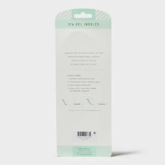 Fab Feet Women's by Foot Petals 3/4 Gel Insoles Shoe Cushion Clear - Size (6-11): Urethane Material, Foot Pain Relief image {4}