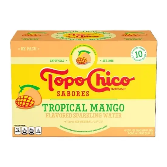 Topo Chico Sabores Tropical Mango Flavored Sparkling Water - 8pk/12 fl oz Cans image {1}