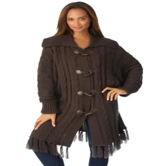 Jessica London Women&rsquo;s Plus Size Fringe Cardigan image {1}
