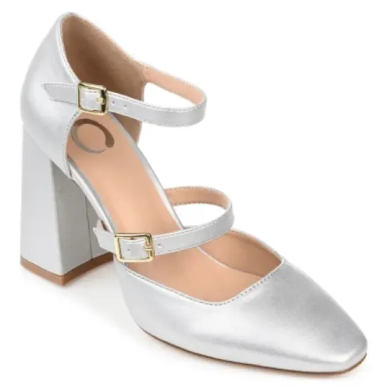 Journee Collection Womens Isadorah Mary Jane Mid Block Heel Square Toe Pumps image {14}