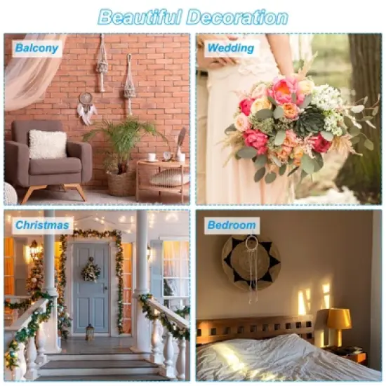 Unique Bargains Metal Macrame Wreath Floral Dream Catcher Rings 10 Pcs image {4}