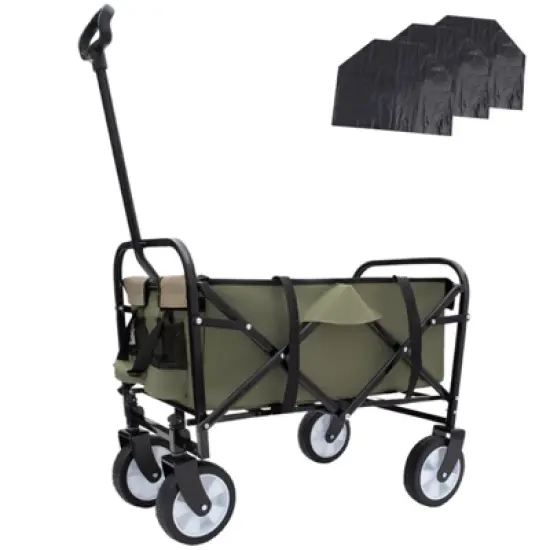 FATMOON Foldable Wagon Cart with Waterproof Liner & All-Terrain Wheels, Lightweight - for Beach, Camping, Gardening by Families & Outdoors image {3}