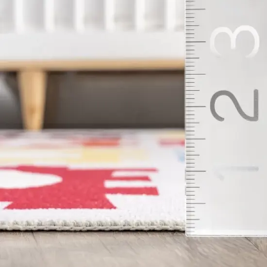 nuLOOM Peri Machine Washable Kids Alphabet Nursery or Playroom Area Rug image {4}