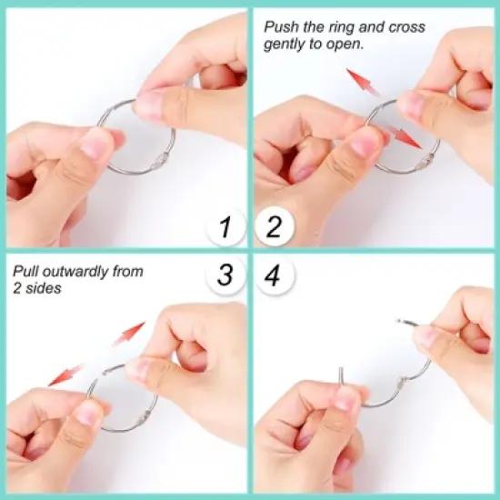 Unique Bargains Metal Loose Leaf Document Stack Key Ring Chain Ring Silver Tone 5 Pcs image {3}