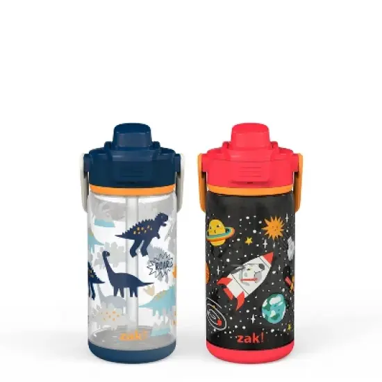 Zak Designs 2pc 16oz Antimicrobial Beacon Bottles with Straw image {20}