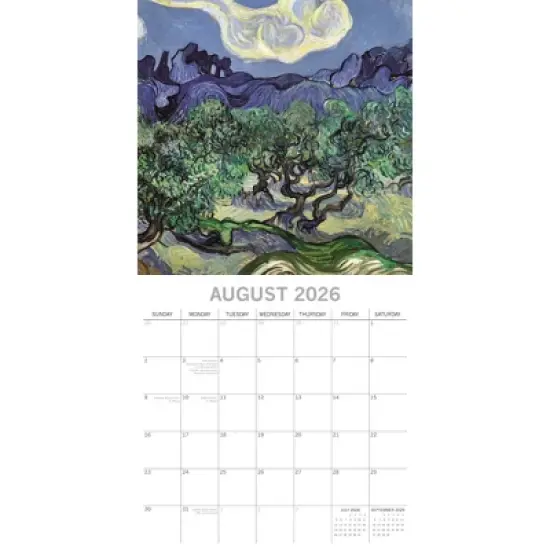 2026 Square Wall Calendar, Vincent Van Gogh Artwork, 16-Month Arts & Antiques Theme, 180 Reminder Stickers (12x12 In) image {2}