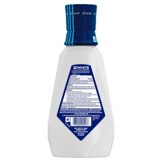 Crest 3D White Strength Whitening Mouthwash - Alcohol Free - Contains Fluoride - Arctic Fresh - 946ml image {1}