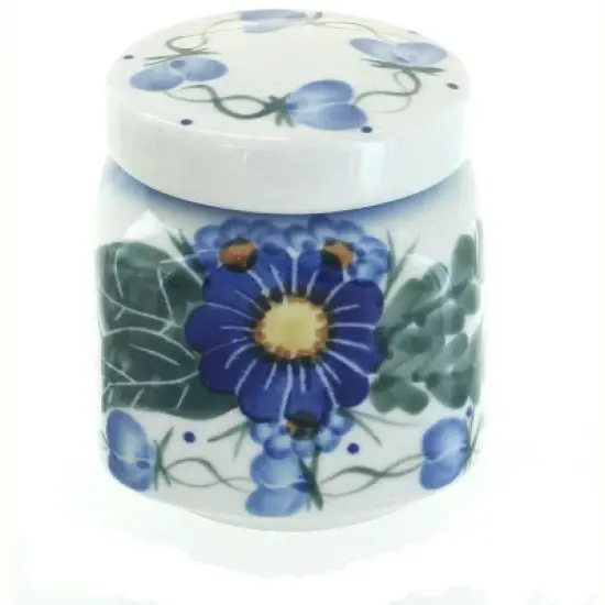 Blue Rose Polish Pottery Forget Me Not Small Canister image {1}