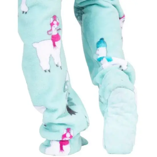 Footed Pajamas - Winter Llamas Infant Hoodie Chenille Onesie image {3}