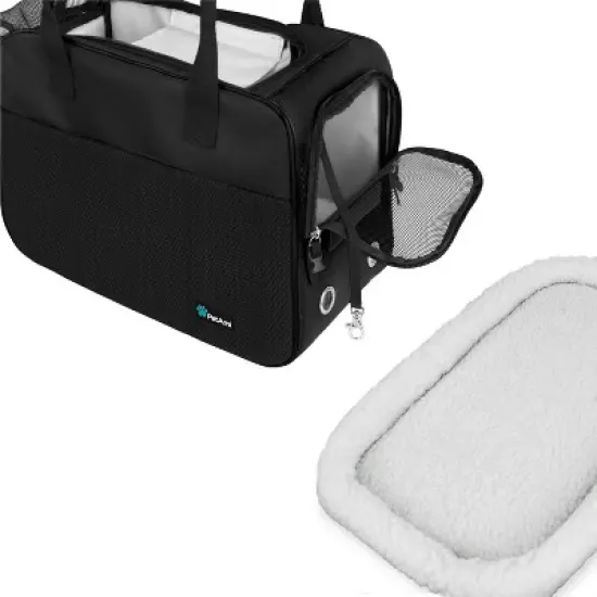 PetAmi Dog Purse Carrier, Airline Approved Soft Sided Pet Carrying Bag Pockets, Ventilated Puppy Cat Travel Carry Tote, Fleece Bed image {3}
