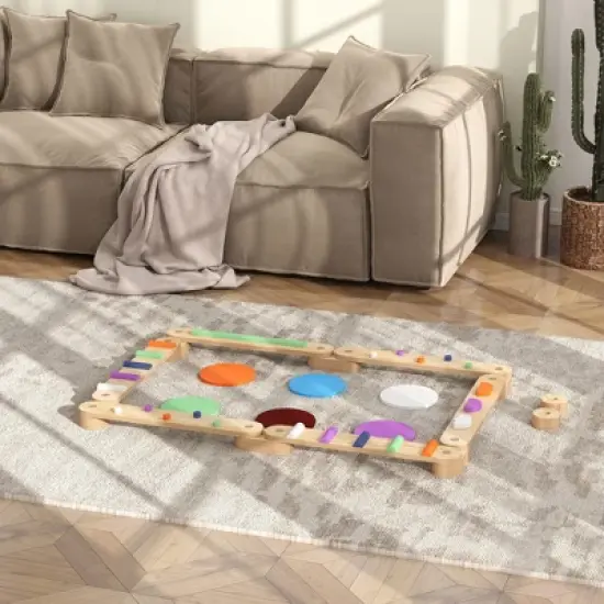 Dexmalle Kids Wooden Balance Board with Stepping Stones image {5}