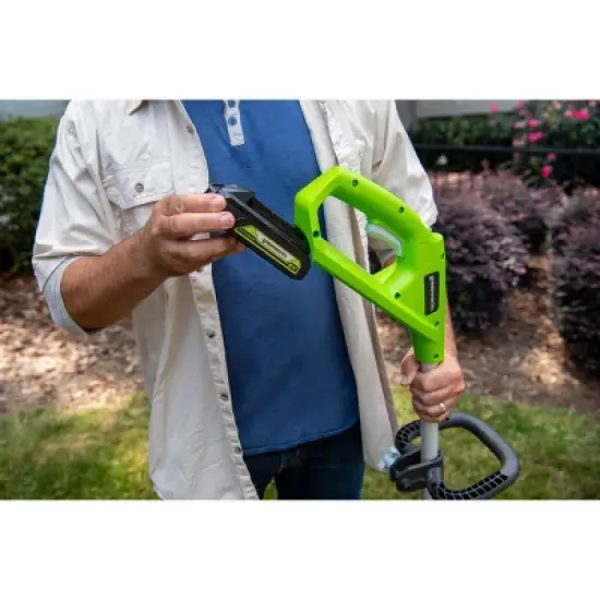 24V 2Ah Power All String Trimmer and Blower Combo With USB Battery and Slow Charger - Greenworks image {7}