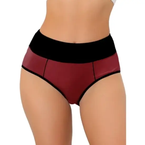 Allegra K Women's High Waist Tummy Control Color-Block Available in Plus Size Brief image {8}