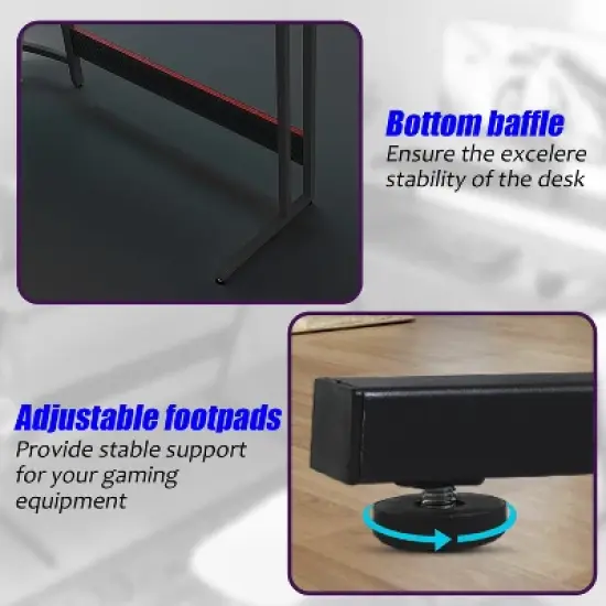 BestMassage 50 Inch L-Shaped Gaming Desk Computer Desk Office Desk with Large Monitor Stand Corner PC Gaming Desk for Home Office image {3}