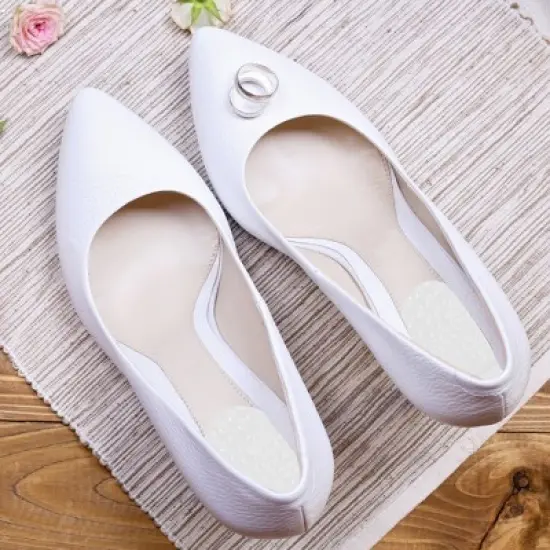 Unique Bargains Silicone Heel Support Cup Pads Orthotic Insole Plantar Care Heel Pads 12Pcs Clear image {1}