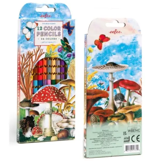 eeBoo: Double-Sided Color Pencils, Mushroom, 12pc, Kids Art & Drawing Supplies image {6}