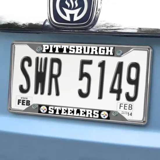 NFL Pittsburgh Steelers Stainless Steel License Plate Frame image {1}