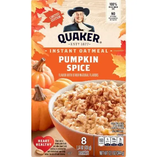 Quaker Pumpkin Spice Instant Oatmeal - 12.1oz/8ct image {1}