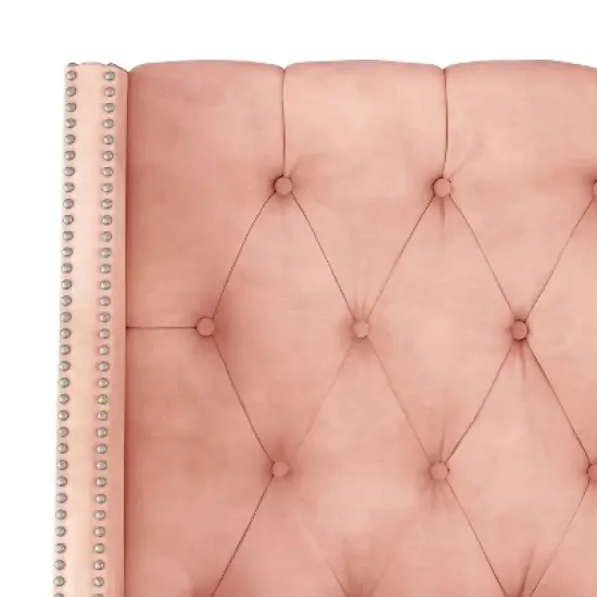 Arlette Diamond Tufted Wingback Headboard in Velvet - Skyline Furniture image {3}