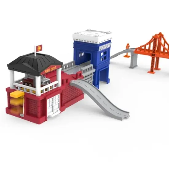 DRIVEN &ndash; Truck Playset with Fire Station &ndash; Build-A-City - 140pc image {5}