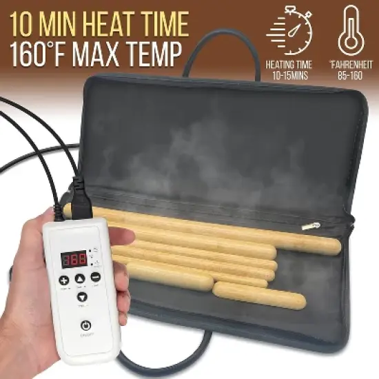 SereneLife Thermal Therapy Bamboo Stick Massage Kit with Heating Bag PSLMSGBMB22 image {1}
