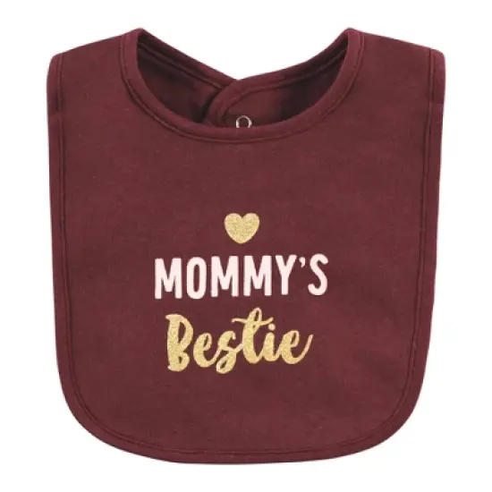 Hudson Baby Infant Girls Cotton Bibs, Mommys Bestie, One Size image {2}