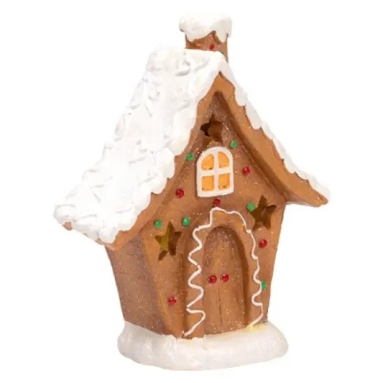 Northlight LED Lighted Gingerbread House with Star Windows Christmas Decoration - 7.25" image {3}