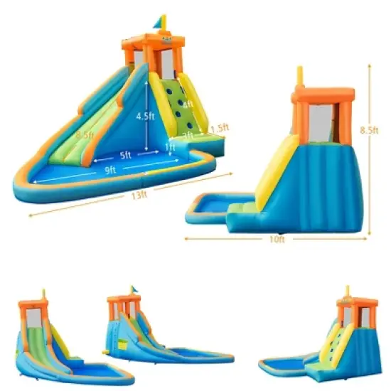 Costway  Kids Bounce House Castle Splash Water Pool Without Blower image {2}