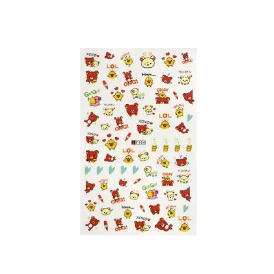 Wrapables 4 Sheets Nail Stickers Nail Art Set - Bears & Pandas Nail Stickers image {2}