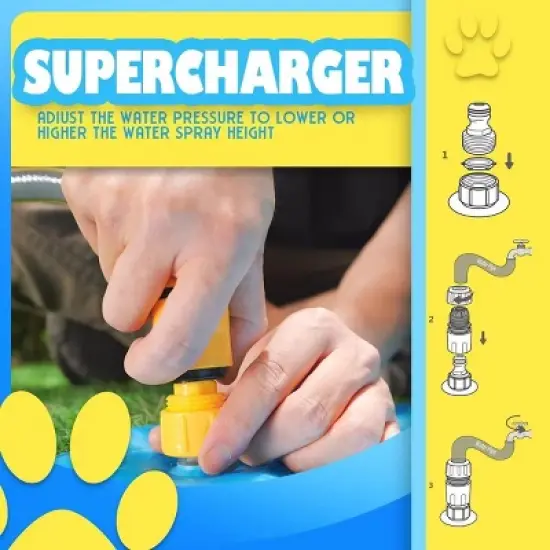 Allforpaws Non-Slip Splash Pad for Kids and Dog, Sprinkler Fun Pool Mat for Summer image {6}