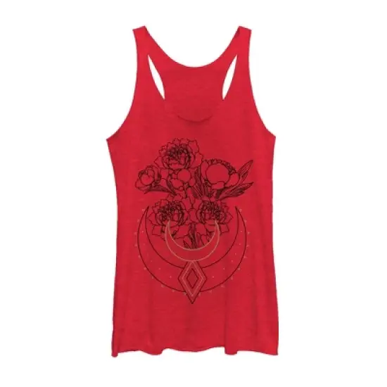 Women's Peaceful Warrior Floral Bouquet Racerback Tank Top image {2}