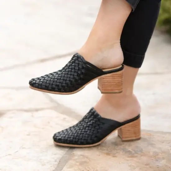 Nisolo Sustainable Women's All-Day Woven Heeled Mule image {1}