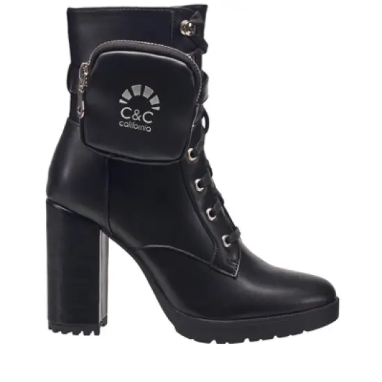 C&C California Women's Nixon High-Heeled Lug Sole Booties with Pouch image {1}
