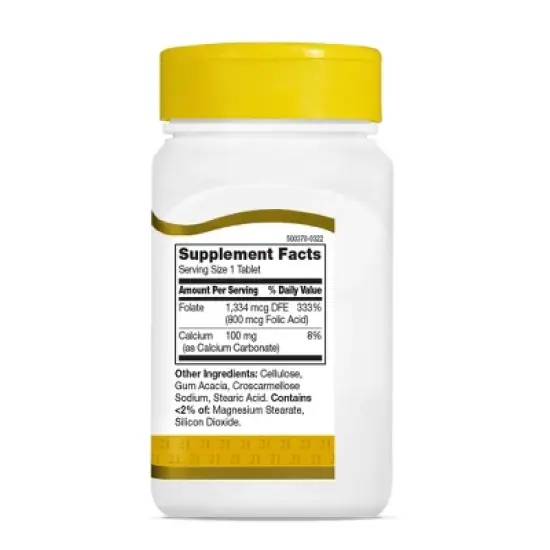 21st Century Folic Acid 800mcg Tablets, 180 Count image {2}