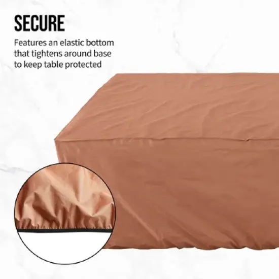 Hoan BBQ All-Weather Rectangle Table Cover, Waterproof & Durable 600D Polyester Fabric with PE Coating - Universal Fit for Outdoor Dining image {3}
