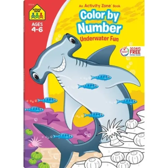 School Zone Color by Number Underwater Fun Workbook - (Paperback) image {6}