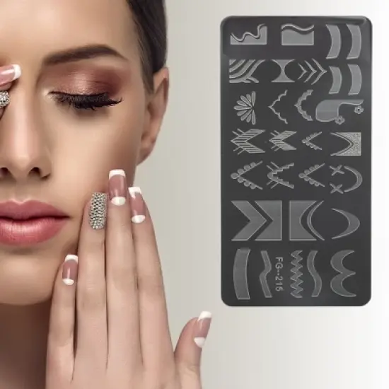 Unique Bargains Colorful Nail Art Stamp FG-215 Silver Tone 1 Pc image {3}