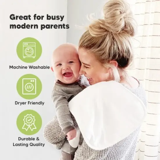 5pk Urban Baby Burp Cloths, Organic Burping Cloth for Babies, Burp Rags for Baby Girls, Boys image {6}