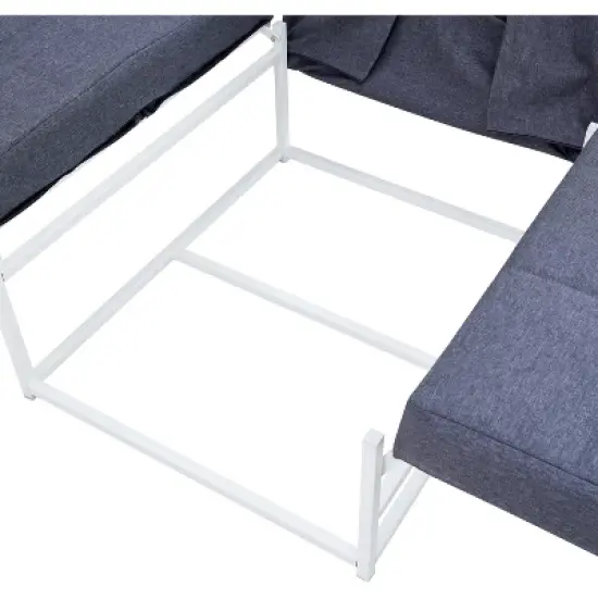 Folding Ottoman Bed with Adjustable Backrest, Modern Futon Couch, Convertible Chair into Sofa Bed for Living Room Apartment Office Small Space image {10}