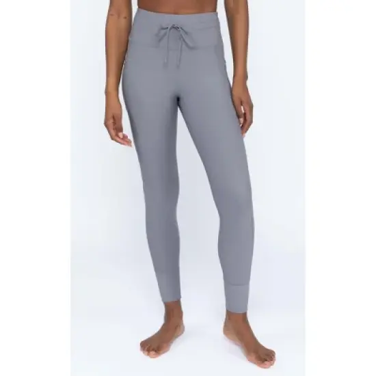 Yogalicious Interlink High Waist Ribbed Jogger with Pockets and Drawstring image {1}