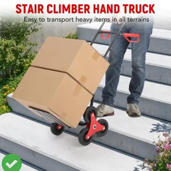 Stair Climbing Hand Truck 330 Lbs Heavy-Duty Stair Climber Dolly w/ Telescoping Handle Portable Folding Stair Climber Trolley Cart image {7}