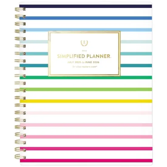 Emily Ley for At-A-Glance 2025-2026 Weekly/Monthly Planner 3/4"x9-3/8"x11" Happy Stripe image {9}