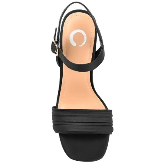 Journee Collection Womens Skiler Tru Comfort Foam Open Square Toe Block Heel Sandals Black 10 image {3}