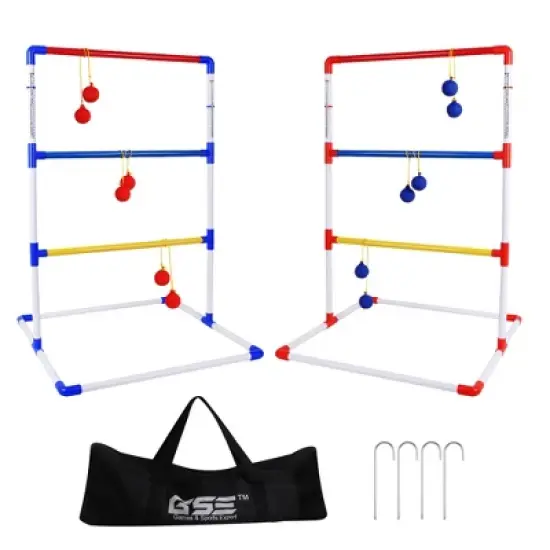 GSE Premium Plastic Ladder Ball Toss Game Set with Ladder Ball Bolas & Carrying Case image {6}