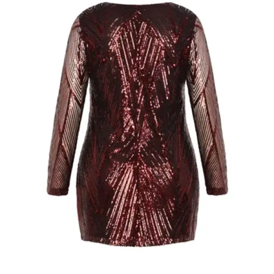 Women's Plus Size Micah Sequin Dress - Ruby | CITY CHIC image {4}