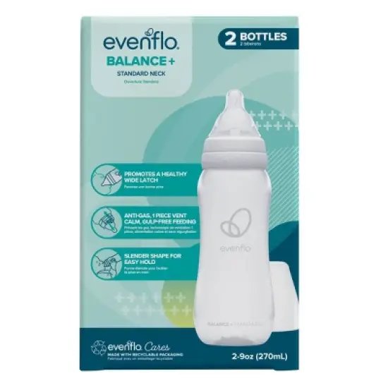 Evenflo Balance Standard-Neck Anti-Colic Baby Bottles - 9oz/2pk image {4}
